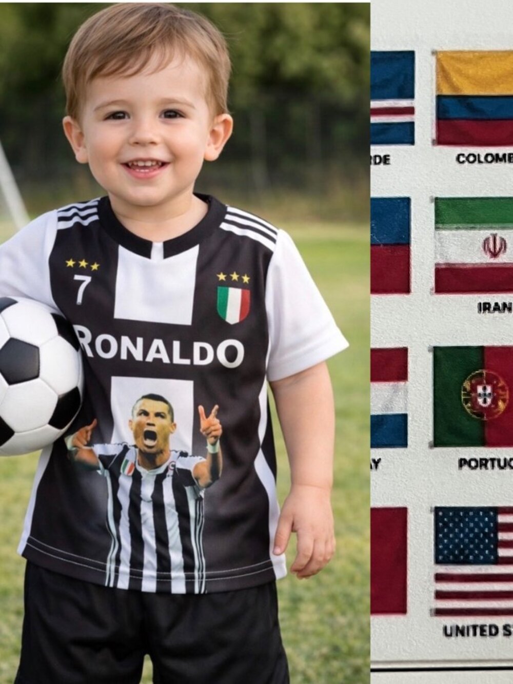 JUVENTUS F.C. Football Fan Version Jersey Child's Size 2 Cristiano Ronaldo #7